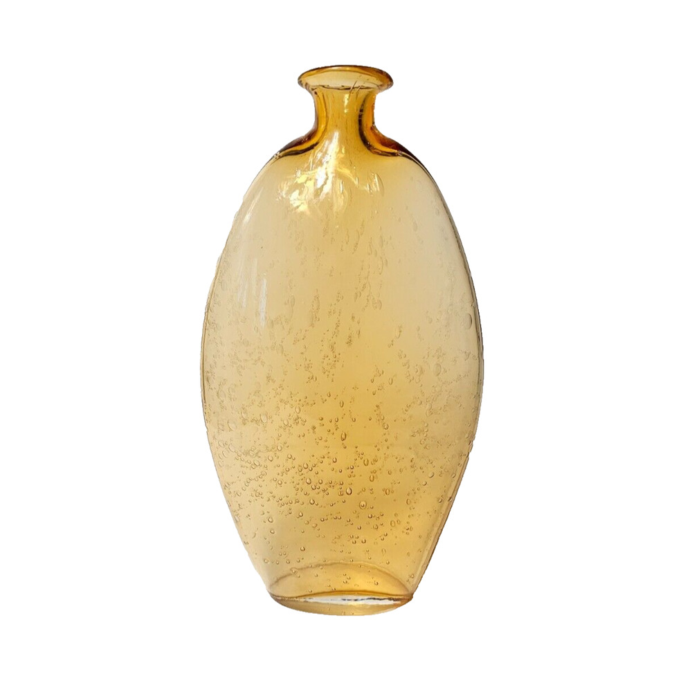 Amici Art Glass 9" Bud Vase Amber - Made In Italy